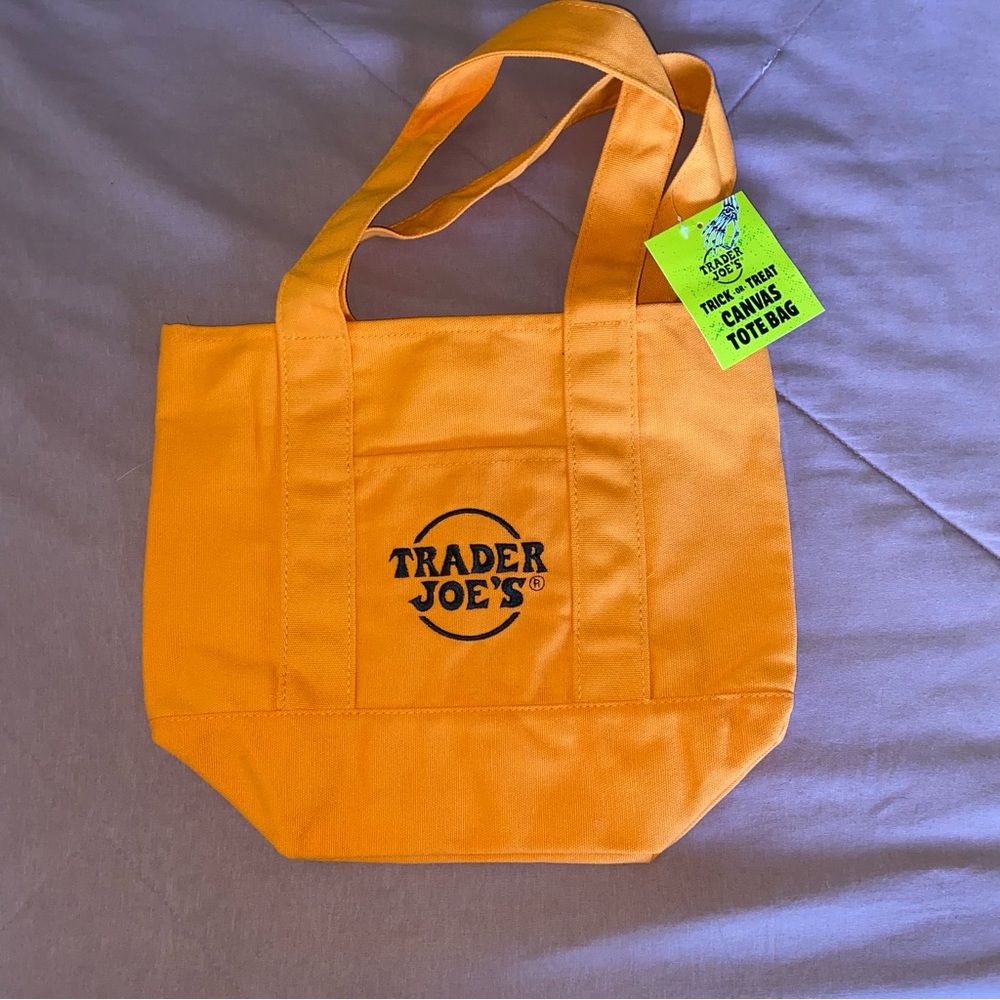 NWT TRADER JOE'S Orange Canvas Tote Bag